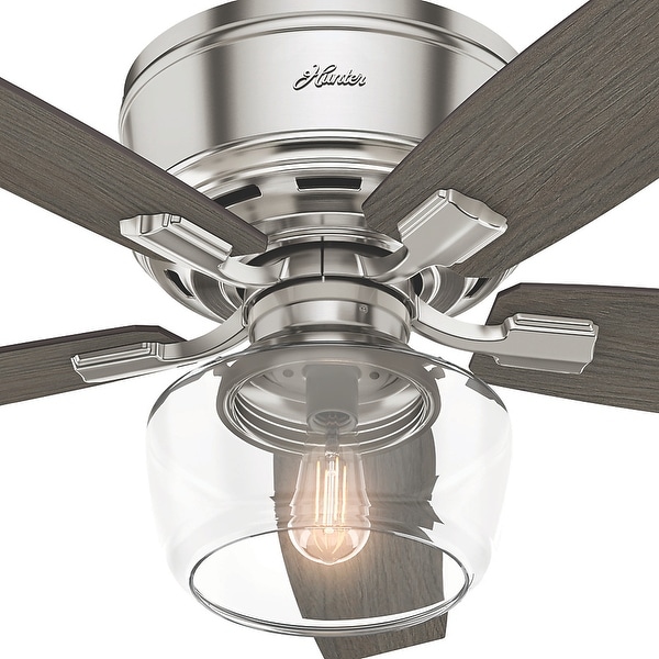 Hunter  52" Bennett Brushed Nickel Ceiling Fan with Light with Handheld Remote 