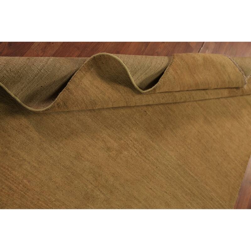 Modern Yellow Gabbeh Oriental Area Rug Handmade Wool Carpet - 5'0" x 6'7"