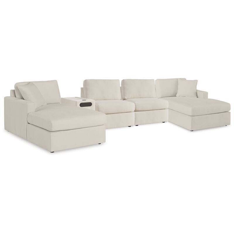 Signature Design by Ashley Modmax 5 Piece Sectional with Audio Console - 159" W x 68" D x 36" H - Beige