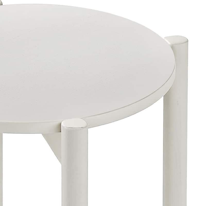 Furniture of America Rovion 2-Piece Round Wood Coffee Table Set with Open Bottom Shelf