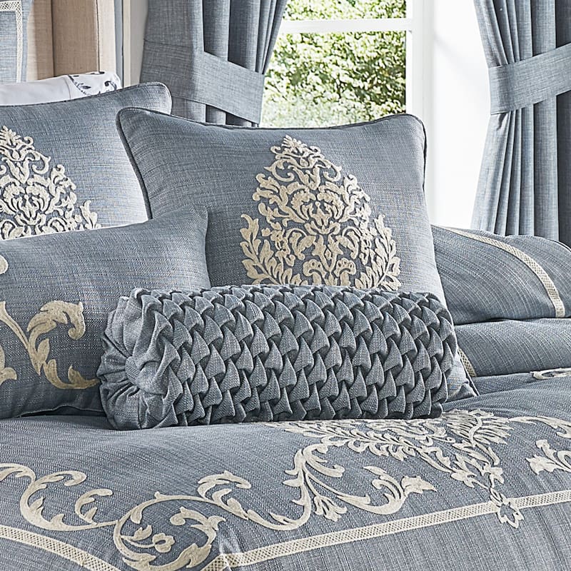 J. Queen New York Aurora Neckroll Pillow - Accent - Polyester - Blue