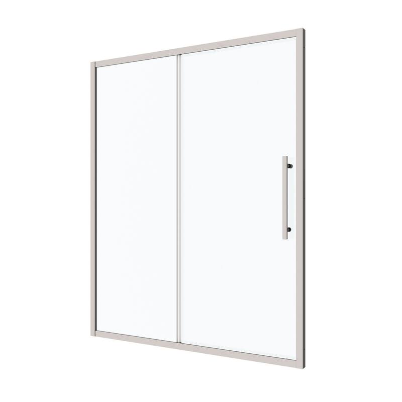 Single sliding shower door with magnetic closure