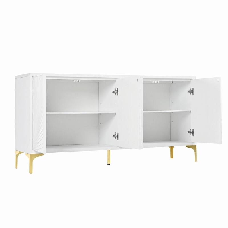 4-Door Sideboard with Adjustable Shelves,Multi-Functional Storage Cabinet for Home Organization