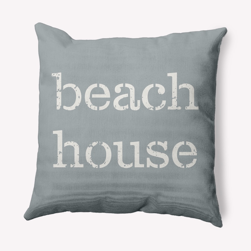 Beach House Nautical Indoor/Outdoor Throw Pillow - Pretty Grey - 18" x 18"