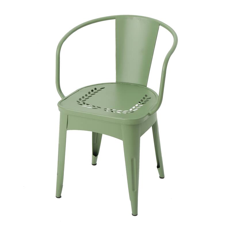 3 PC Metal Set For With a small side table and two matching cafe chairs