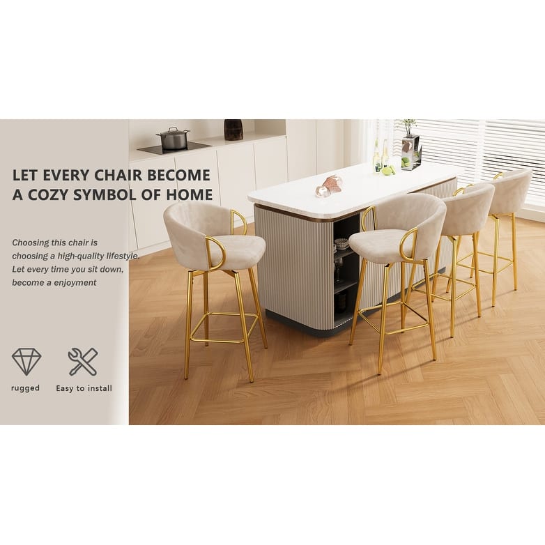 Ostweer Furniture 30'' Velvet Dining Chairs Set of 4