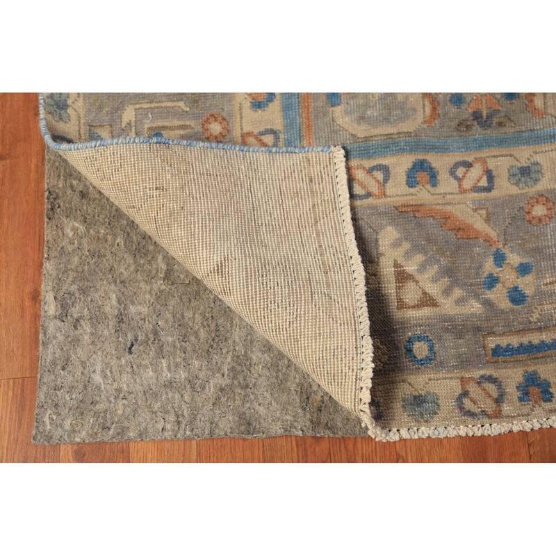 Traditional Blue Tabriz Persian Area Rug Hand-Knotted Wool Carpet - 9'4"x 12'5"