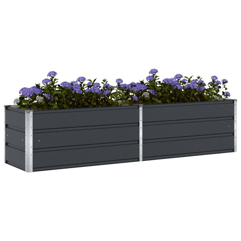vidaXL Planter in Galvanised Steel - 39.37 x 19.69 x 17.72