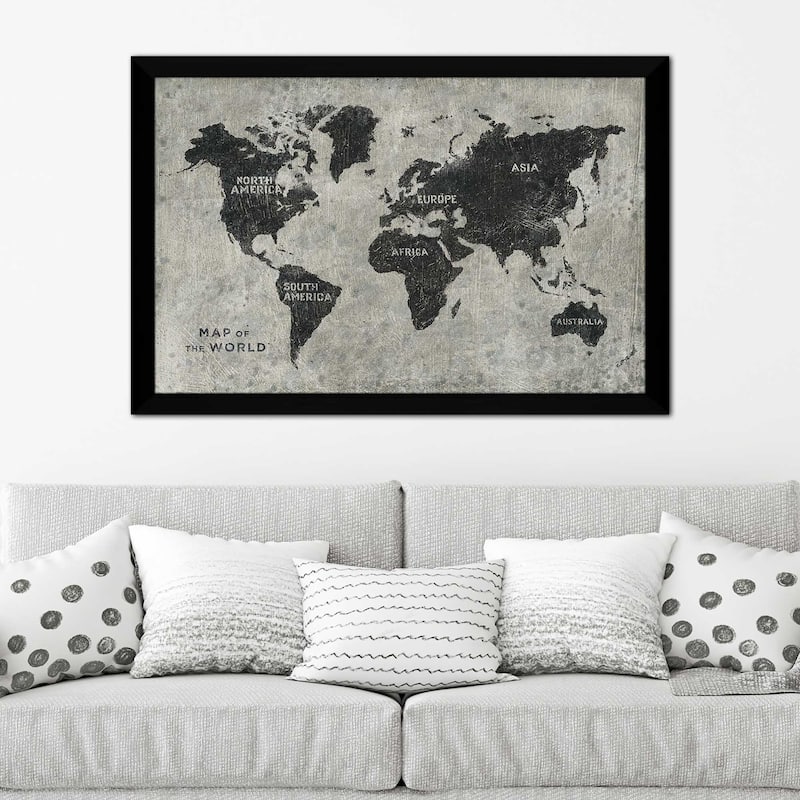 "Grunge World Map" Print on Acrylic
