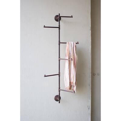 Rustic Wall Swivel Coat Rack - 36-inch Tall, One Size, Brown