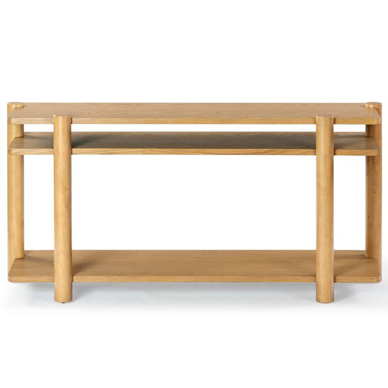 SAFAVIEH Couture Edisyn 3 Shelf Wood Console Table - 60"W x 18"D x 30"H
