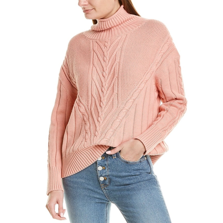 chunky cable turtleneck sweater