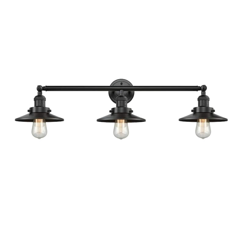 Innovations Lighting Railroad 3 Light 32" Wide Bathroom Vanity Light - Oil Rubbed Bronze / Metal