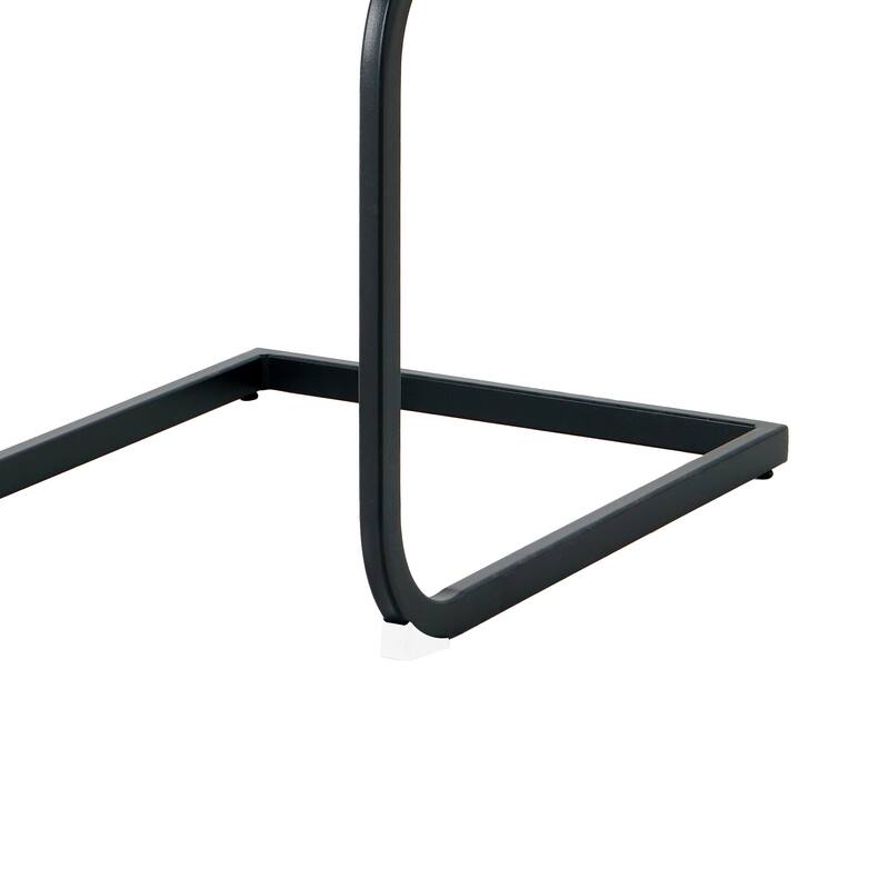 Modern Charcoal PU dining chair living room chair upholstered chair, metal chair leg design (Set of 4)