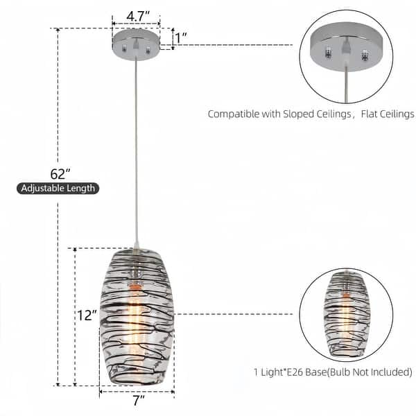 dimension image slide 2 of 5, Maxax 1 - Light Clear/Chrome/Blue Single Pendant