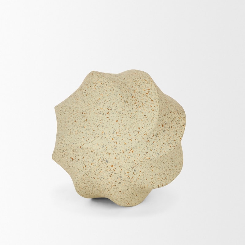 Imani Large / Small Sculptural Textured Beige Metal Decorative Orb Object