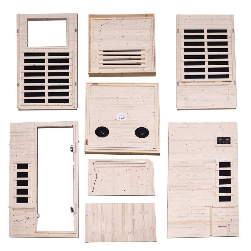 Single person spruce far infrared sauna hair