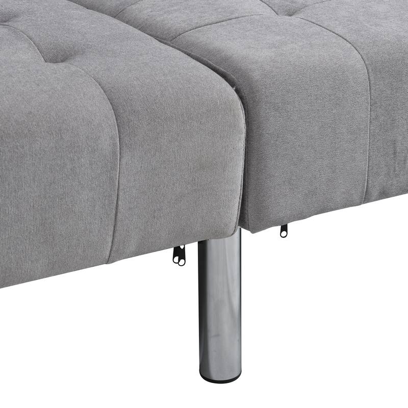 Convertible Folding Sofa Bed with Adjustable Split Back and Breathable Linen, Ideal for Small Spaces, Dorms, and Apartments