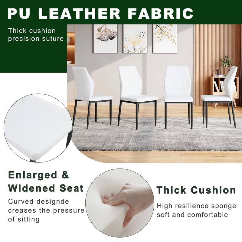 Table and chair set.Modern glass round table: X-shaped black metal bracket. Paired with 4 Dining Chairs