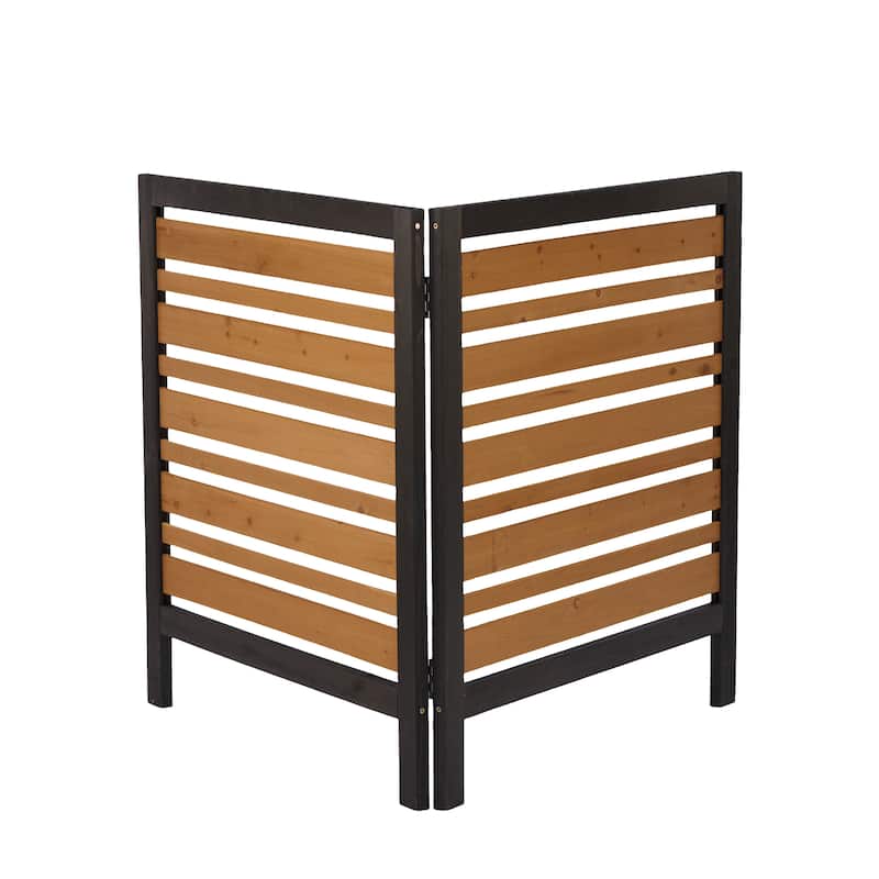 2-Panel Outdoor Air Conditioner Fence Screen, Outside Wood Privacy Fence, Backyard Garden Patio 38" W x 42" H