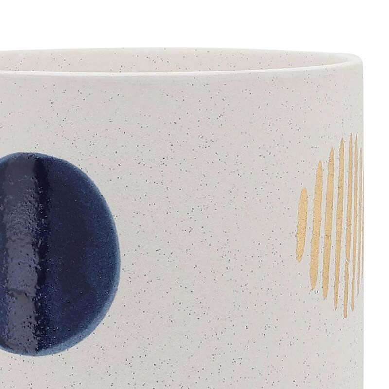 10-inch Funky Planter W/ Wood Stand, White