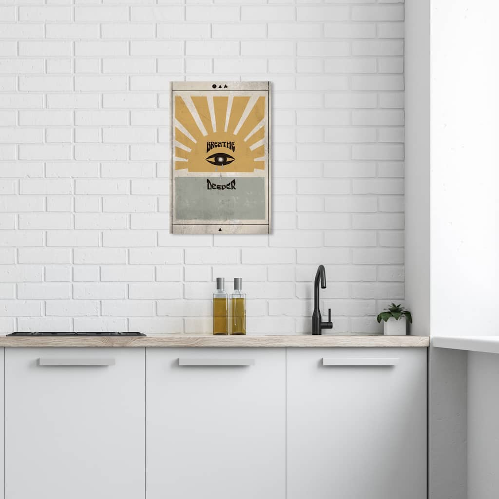 Wynwood Studio Canvas Typography and Quotes Breathe Deeper Blue and Wall Art Canvas Print