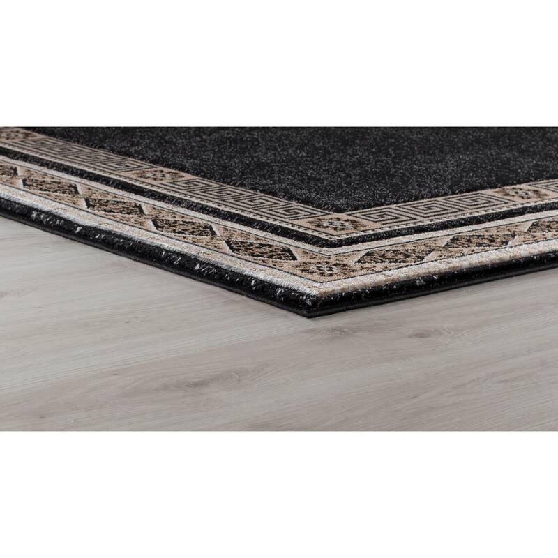 Glamour Black/Beige Polypropylene Area Rug