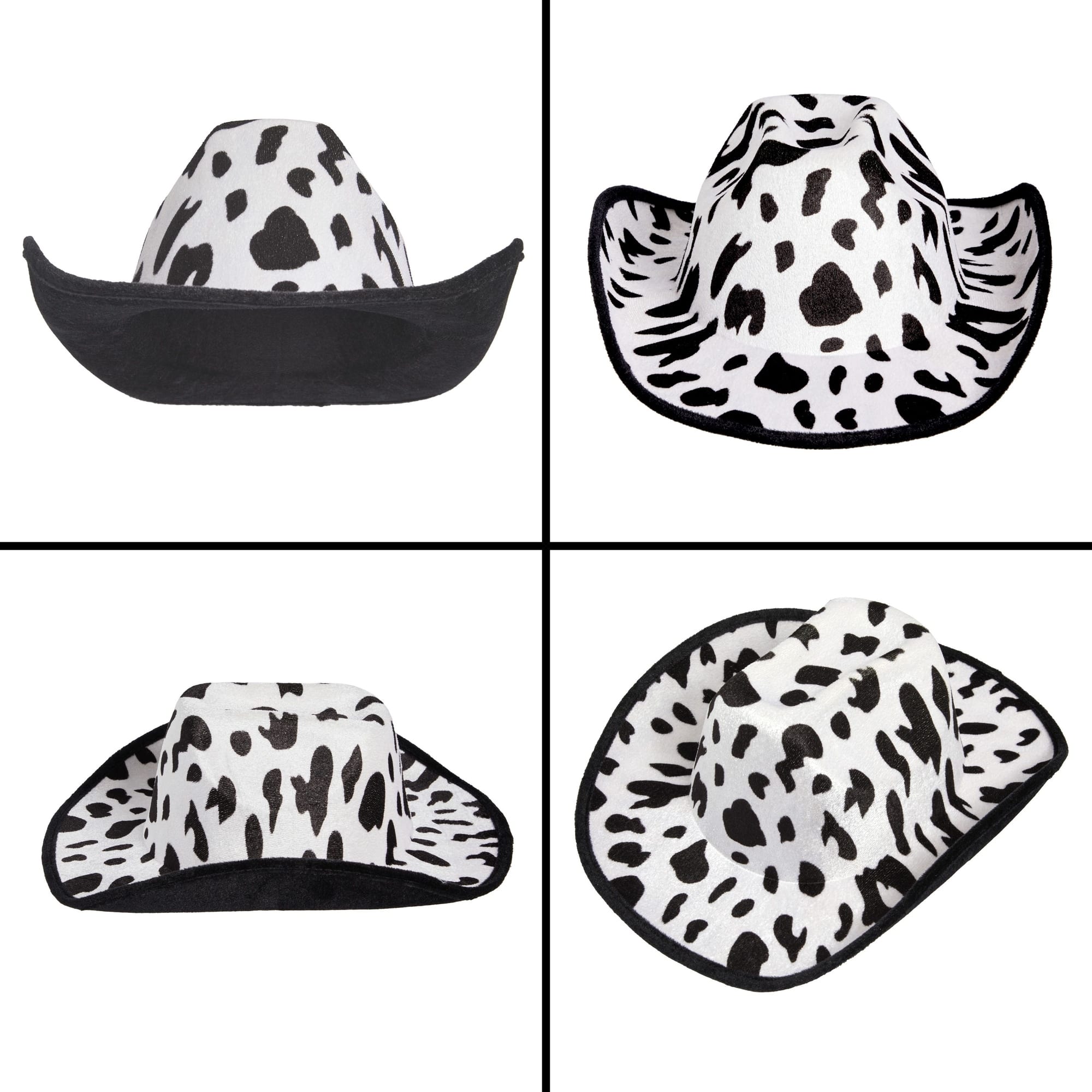 Cow Print Cowboy Hat for Men, Women, Western Cowgirl Hat for Halloween ...