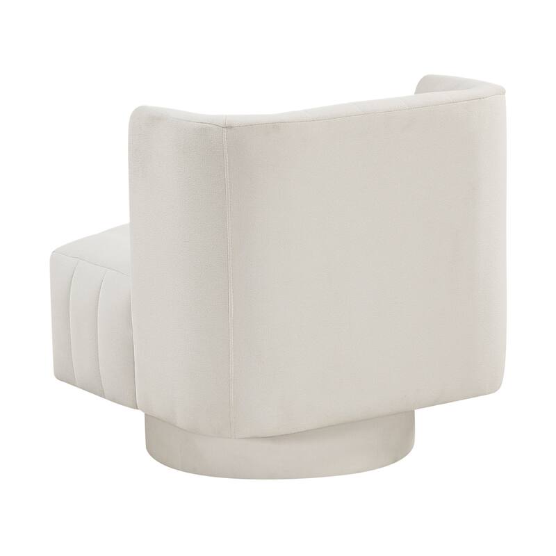 Bay 27.5" Textured Swivel Chair - Channel Tufted Barrel Back