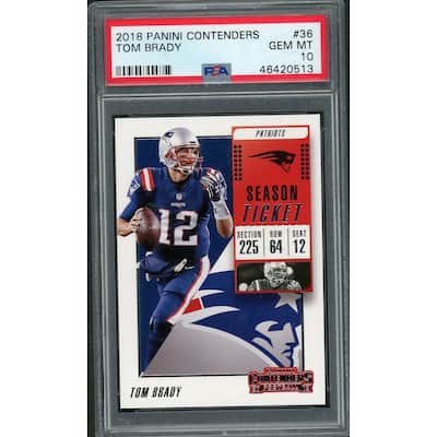 Tom Brady 2018 Panini Contenders Football Card #36 Graded PSA 10 GEM MINT - 8'6" x 11'6"