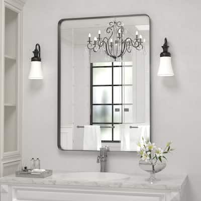 Wall Mirror Vanity Mirror Bathroom Mirror with Round Corner (1 Piece)