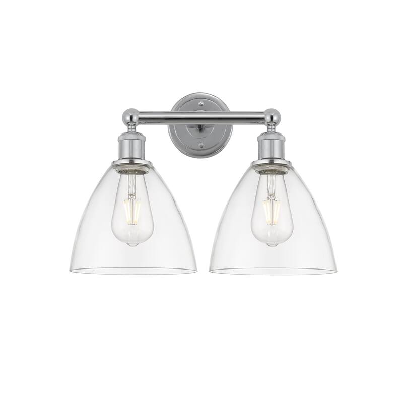 Innovations Lighting 616-2W-12-17 Bristol Vanity Bristol Glass 2 Light - Polished Chrome / Clear