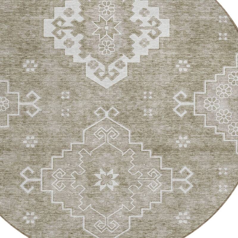 HomeRoots Medallion Traditional Rectangle Outdoor Rug