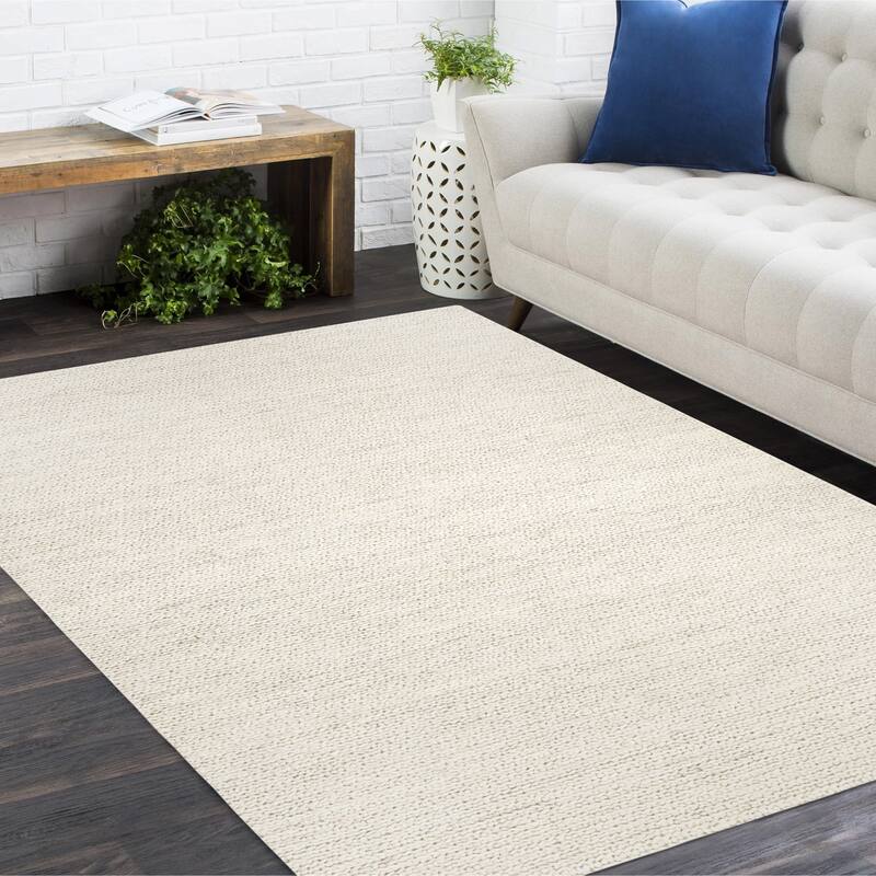 Overton Handmade Modern Contemporary Solid Area Rug - 9' x 12' - Beige