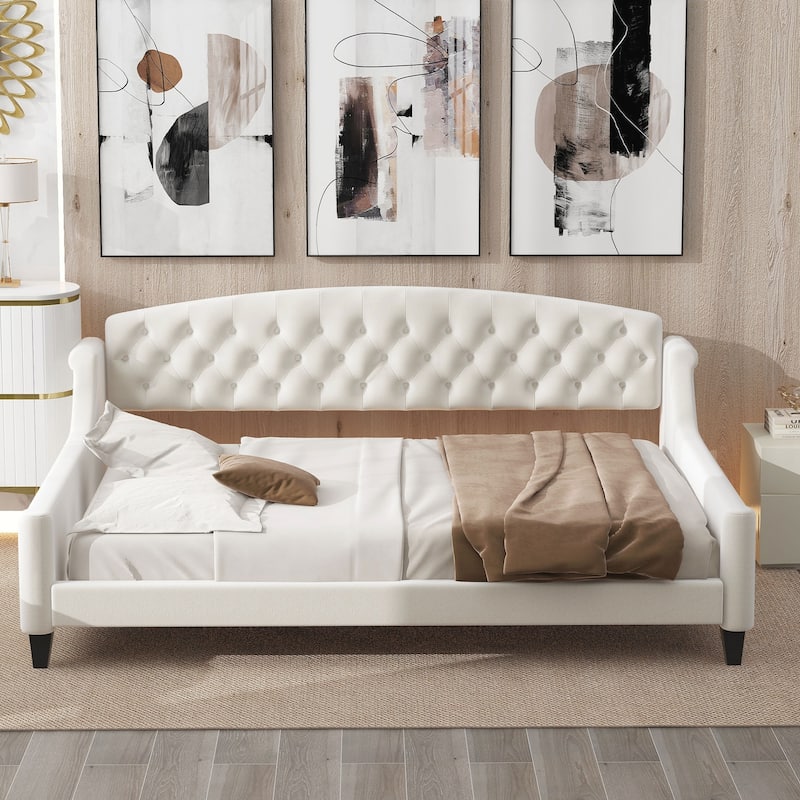Modern Luxury Tufted Button Daybed, Full