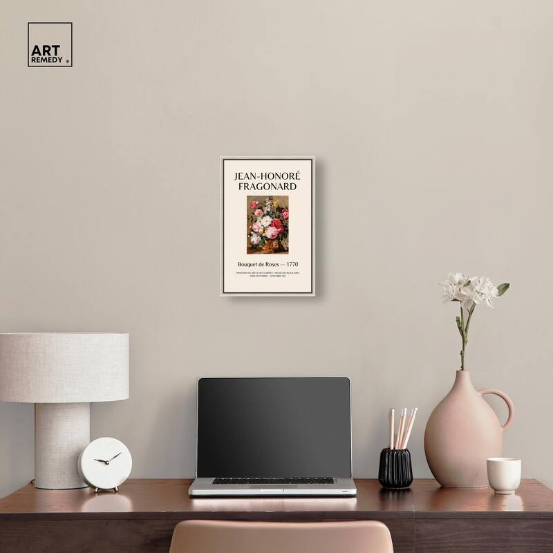 Roses in a Golden Vase Canvas by Art Remedy