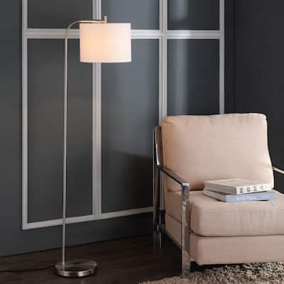 SAFAVIEH Lighting 62-inch Rafin Silver LED Floor Lamp - 17" x 12" x 61.5"