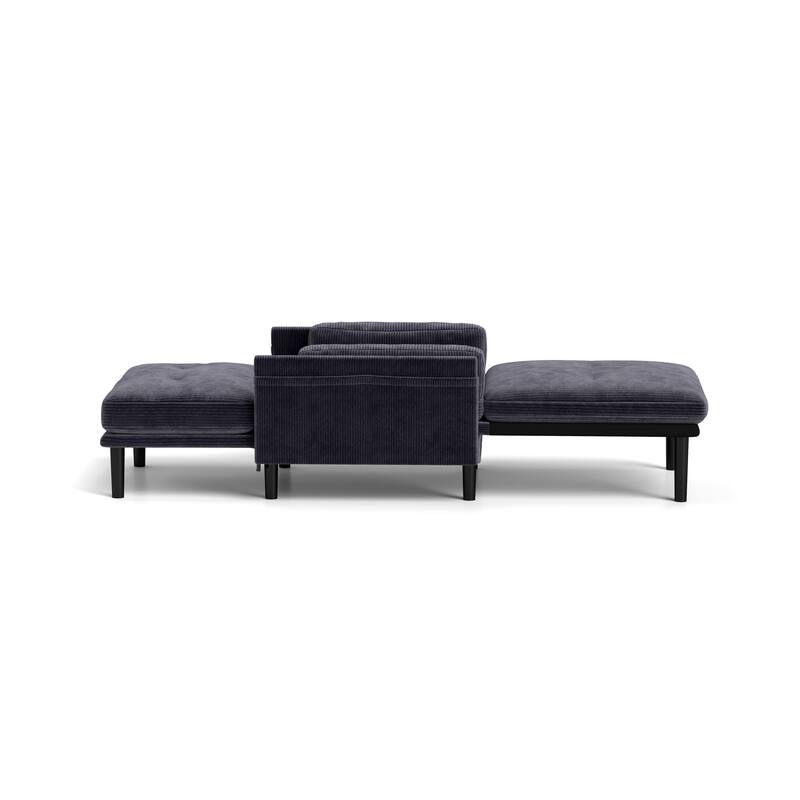Corduroy Convertible Sofa, Ergonomic Lounge Chair and Bed