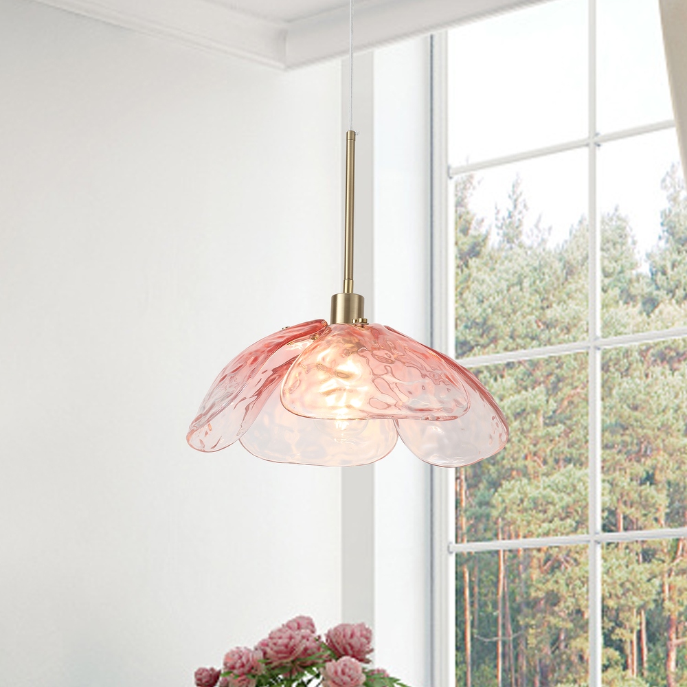 Pink glass pendant store