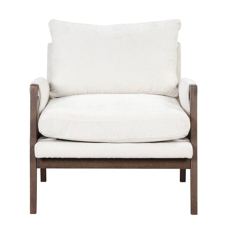 Mid-Century Velvet Living Room Accent Leisure Armchair with Solid Wood