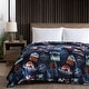 preview thumbnail 1 of 5, Eddie Bauer Ultra Soft Plush Fleece Lightweight All Season Throw Blanket Full - Queen - Stamps Blue