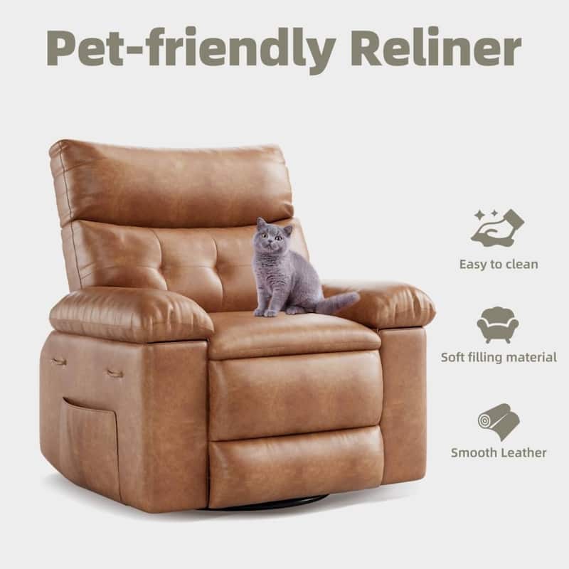 360 Degree Swivel Lazy Manual Rocking Recliner Sofa Chair for Living Rooms, Bedrooms