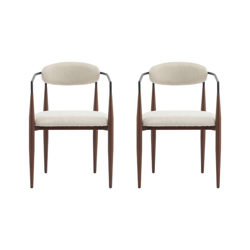 Modern Industrial Elmore Upholstered Dining Chairs (Set of 2) with Iron Frame by Christopher Knight Home