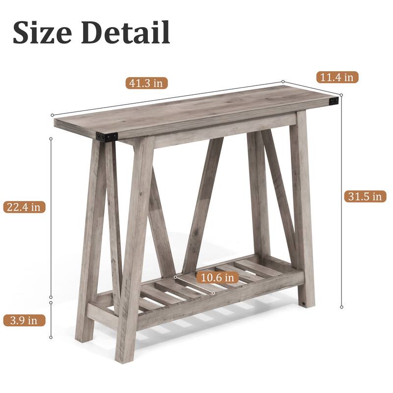 VredHom Console Table Sofa Table Entryway Table with Storage Shelf