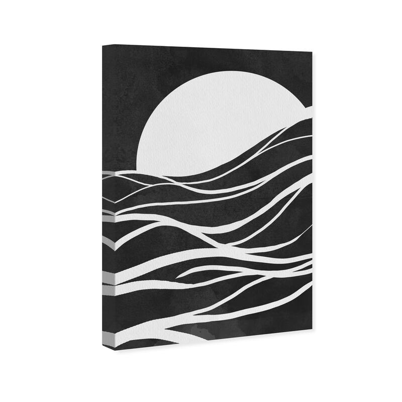 Oliver Gal Abstract Sunset Tide Black and Modern & Contemporary Wall Art Canvas Print