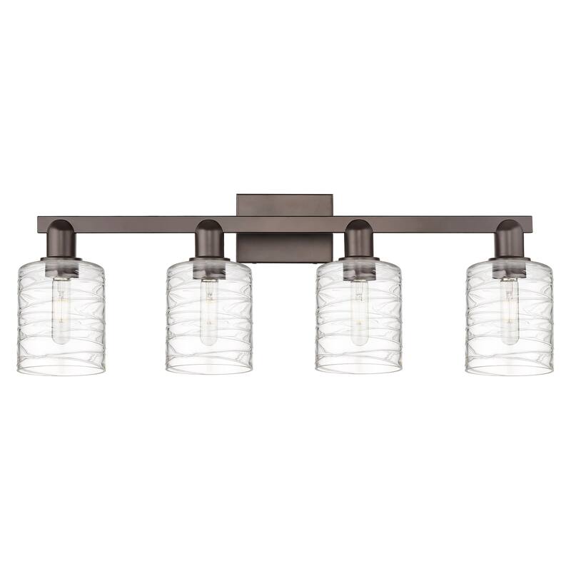 Innovations Lighting Endless Possibilities Arcadia - Cobbleskill - 4 Light 32" Bath Vanity Light - Deco Swirl/Oil Rubbed Bronze