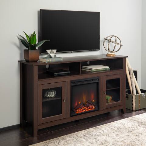 Middlebrook 58-inch Highboy 2-Door Fireplace TV Console - Espresso