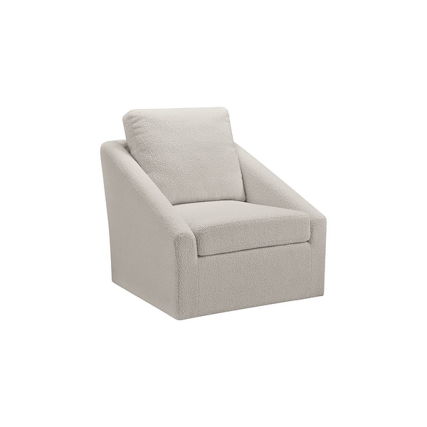 Wysler Contemporary Cream Swivel Accent Chair - 31"W x 34"D x 35"H