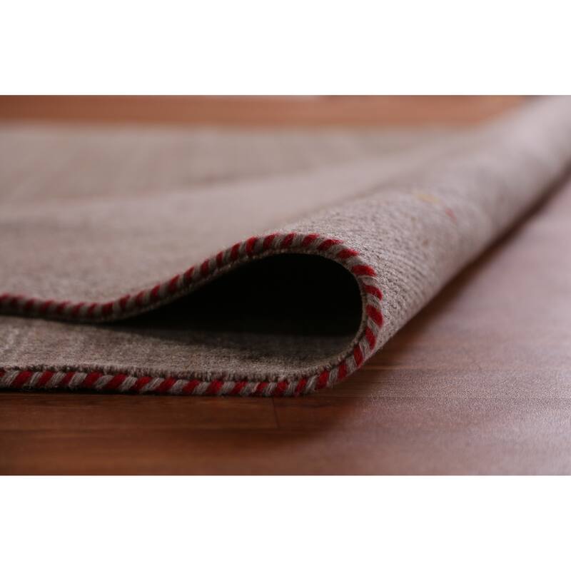 Hand Knotted Oriental 100% Wool Carpet Tribal Animal Pictorial Brown Gabbeh Area Rug - 9' 9'' X 8' 0''