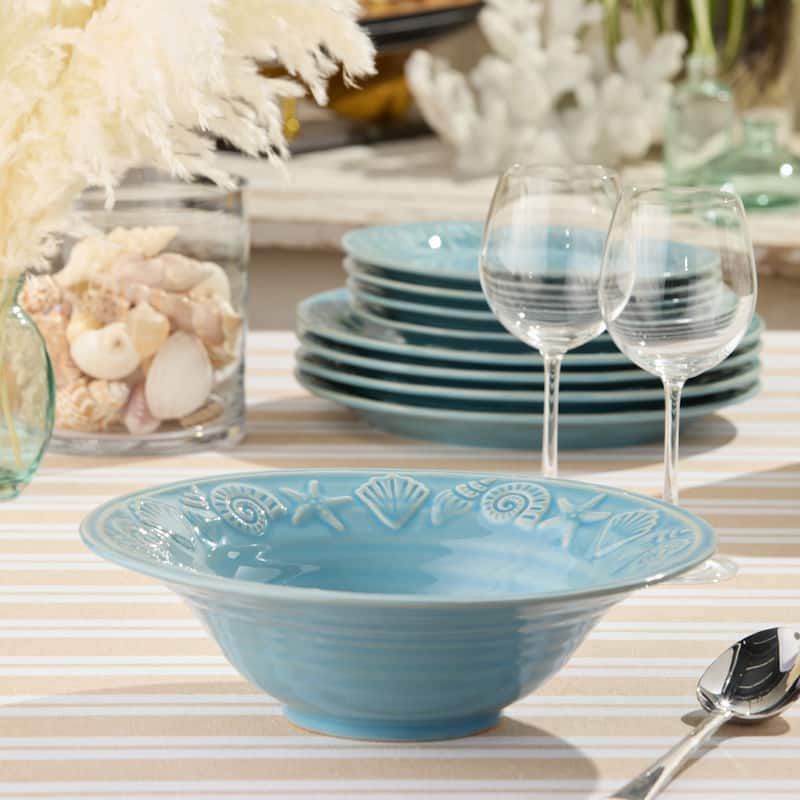 Certified International Coastline Blue 70 oz. Deep Bowl 11" x 3.5" - 11.00"L x 11.00"W x 3.50"H